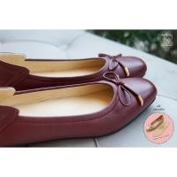 ราคา EARL GREY รองเท้าหนังแกะแท้ หนังนิ่ม พื้นนุ่ม มีซัพพอร์ต รุ่น New Lush series in Burgundy Removable Insole (17789912316)