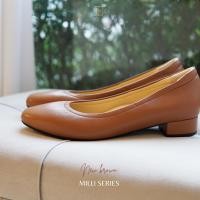ราคา EARL GREY รองเท้าหนังแกะแท้ หนังนิ่ม พื้นนุ่ม มีซัพพอร์ต รุ่น Milli series in New brown (25163120254)