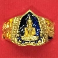 ราคา แหวนหลวงพ่อพระใส รุ่นเพิ่มบารมี จ หนองคาย ปี 64 เนื้อกะไหล่ทองลงยาน้ำเงิน (24104894869)