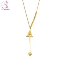 ราคา Oceanmap สร้อยคอจี้ตัวอักษร สีทองสแตนเลสผู้หญิงChoker แฟชั่นตัวอักษรสะโพกป๊อปจี้AZ Letter Clavicle Chain สุภาพสตรี (29723539467)