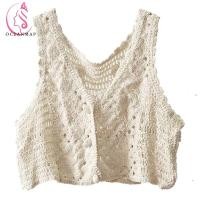 ราคา Oceanmap เสื้อถัก เสื้อสายเดี่ยว สายสปาเก็ตตี้ เย็บปักถักร้อย แฟชั่น กลวง คอวี สีพื้น โครเชต์ ยกทรง สําหรับผู้หญิง (22649775244)