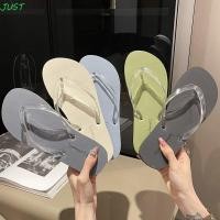ราคา Just รองเท้าแตะทองใส รองเท้าแตะผู้หญิง PVC ยาง รองเท้ากันน้ํา Soft Clip Toe Vacation (27369630114)