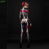 ราคา Just Devil Ghost Jumpsuit ชุดบอดี้สูทโครงกระดูกเด็กน่ากลัว คอสเพลย์ปาร์ตี้ฮาโลวีนดอกไม้ผู้หญิงเครื่องแต่งกาย All Saints Day (28259718948)