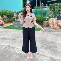 ราคา ชุดเซท ชุดเซทสาสอวบ เซท2ชิ้น เสื้อ กางเกงขายาว ชุดเซทน่ารักๆ เซทสีชมพู น่ารักๆลุคไปคาเฟ่ งานแต่ง ใส่ทำงาน (29972958315)