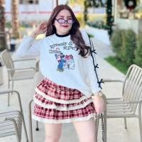 ราคา ชุดเซท ชุดเซท2ชิ้นสาวอวบ เสื้อลูกไม้สกรีนลาย กระโปรงชั้นลูกไม้ขาสั้น เซทสาวอวบสายชิล เซทน่ารักๆ ฟรีสไตล์ เหมาะทุกโอกาส (27772979870)