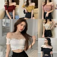 ราคา Kitty พร้อมส่ง เสื้อปาดไหล่ เสื้อครอปรัดรูป เปิดไหล่สีพื้น สม็อกไขว้หน้า งานสวยผ้าไม้พรม เซ็กซี่แฟชั่นผู้หญิง (28409380834)