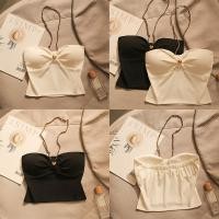 ราคา Kitty พร้อมส่ง เสื้อสายเดี่ยวไหมพรม เสื้อคล้องคอเซ็กซี่ผู้หญิง คอวี เสื้อครอป ชุดไปทะเล ดูแพง สไตล์เวียดนาม (26318028306)