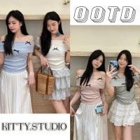 ราคา Kitty พร้อมส่ง เสื้อปาดไหล่เซ็กซี่ผู้หญิง แต่งโบว์ สีพื้น ผ้าไหมพรม ทรงเข้ารูป สาวอวบใส่ได้ ชุดไปทะเล สไตล์เวียดนาม (29308254191)