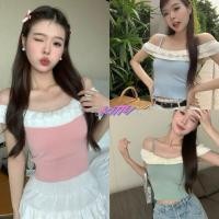 ราคา Kitty พร้อมส่ง เสื้อเปิดไหล่เซ็กซี่ผู้หญิง เสื้อสายเดียว กล้าม เสื้อครอป ผ้าไหมพรมดีเทลปาดไหล่ ระบาย2ชั้น เข้ารูป (24184351880)