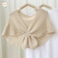 ราคา AHOUR ผ้าพันคอ ผ้าถัก แบบไขว้ สีพื้น สไตล์วินเทจ แฟชั่นสําหรับผู้หญิง (22272519366)