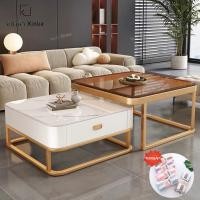 ราคา โต๊ะกลางโซฟา โต๊ะรับแขก กระดานหิน แก้ว โต๊ะกาแฟ โต๊ะกระจก สีดำ โกลเด้น หลายวิธีรวมกัน (24335597250)