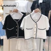 ราคา Plus size เสื้อผ้าสาวอวบ เสื้อยืดสาวอวบอ้วน ไซส์ใหญ่ ผู้หญิง เสื้อไหมพรม ทรงหลวม แขนสั้น คอวี ฤดูร้อน สไตล์เกาหลีแฟชั่น (29920525342)