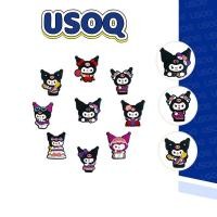 ราคา Usoq น่ารัก Sanrio Kuromi Series Hole รองเท้าดอกไม้หัวเข็มขัดรองเท้า DIY อุปกรณ์เสริมรองเท้า (26456387454)