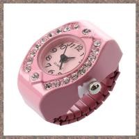 ราคา CVOD ผู้หญิงสีชมพูโลหะผสมควอตซ์นาฬิกาพ็อกเก็ตแหวนนิ้ว Rhinestone หน้าปัดกลม (27470181647)