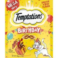 ราคา พร้อมส่ง 180 G ขนมแมวแสนอร่อย รสชาติล๊อปเตอร์และเนื้อวัวTemptations Birthday Cat Treats Lobster and Beef Flavor (24232533820)