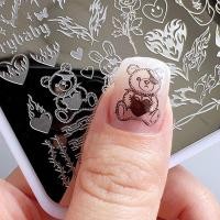 ราคา แผ่นถ่ายโอนการพิมพ์แต่งเล็บแผ่นเหล็กแม่แบบหมีน้อยสไตล์ฝรั่งเศส 1 6 (27972792064)