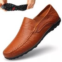 ราคา รองเท้าหนังผู้ชายหนังแท้ผู้ชายรองเท้าหนังลําลองขับรถขับรถ12 27 (24139862513)