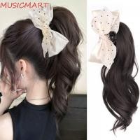 ราคา Musicmart ยาวหยักหยิกผมหางม้า ปุยสังเคราะห์สีดําสีเบจโบว์วิกผมหางม้า ทนความร้อนธรรมชาติสไตล์เกาหลีต่อผม Pony Tail Hairpiece Party (26067933402)