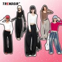 ราคา Trendsir เสื้อครอปแขนยาว ทรงคอกลม ผ้าเรย่อน เทรนด์เซอร์ เสื้อแขนยาวผู้หญิงเซ็กซี่แฟชั่นเกาหลีเสื้อสะดือแน่นแฟชั่นย้อนยุคที่เรียบง่าย (28621711898)
