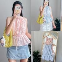 ราคา bambie top เสื้อแขนกุด ดีเทลรูดคอผูกโบว์หลัง ทรงจั้มเอวนะค้า ทำให้ดูเข้าทรงมากขึ้น (28909979533)