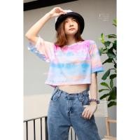 ราคา เสื้อครอป มัดย้อม แคนดี้ สีหวานพาสเทล Cotton100 Candy Tie Dye Crop T Shirt (10446810085)