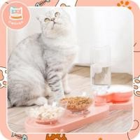 ราคา ชามอาหารแมว ชามพลาสติก ชามอาหารสัตว์เลี้ยง 3หลุม ถ้วยใส่อาหาร2ถ้วย ให้น้ำ1ช่อง (22259481071)