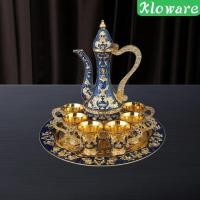 ราคา โคลแวร์ ชุดกาแฟตุรกีพร้อมถาดหม้อและ 6 ถ้วยชุดเสิร์ฟชางานแต่งงานหรูหราชุดถ้วยกาแฟตุรกีชุดสําหรับตกแต่งงานปาร์ตี้ (28372936110)