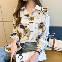 ราคา เสื้อเชิ้ตแขนยาวผ้าชีฟองพิมพ์ลายสไตล์ฮ่องกงย้อนยุคของผู้หญิง (27665787434)