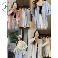 ราคา เสื้อเชิ้ตผู้หญิง แขนยาว เสื้อเชิ้ตติดกระดุม ผ้านูน สีพาสเทล มินิมอล น่ารักมาก เสื้อคอปก 427 (20688847544)