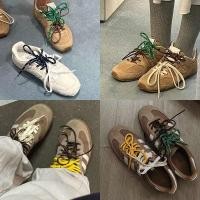 ราคา เชือกรองเท้า เชือกรองเท้ากลม Longlong Gold Original Adaptation NB New Balance แบรนด์ร่วม MiumiU เชือกผูกรองเท้าสีเขียว Miu Retro รองเท้าผ้าใบเยอรมัน (27259977751)