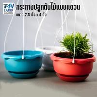 ราคา กระถางต้นไม้พลาสติกแบบแขวน พร้อมจานรอง มี 3 สี ขนาด 7 5 นิ้ว ราคาถูก ราคาโรงงาน กระถางต้นไม้ tmnhubs03 (7550678165)