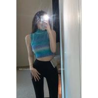 ราคา Lune Grace M5212 เสื้อครอปแขนกุด คอเต่า ผ้าไหมพรม เว้าหลัง ไล่โทนสีฟ้าแฟชั่นวัยรุ่นสวยมาก พร้อมส่ง (21388098208)