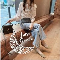 ราคา Lune 1331 เสื้อเชิ้ตผู้หญิง คอปก แขนยาว งานดีทรงน่ารักมาก เนื้อผ้าซาร่า อย่างดี (3760192593)