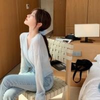 ราคา Lune 70010 เสื้อคลุมแขนยาว กระดุมหน้า แฟชั่นสไตล์เกาหลี ผ้าบ้างใส่สบายไม่คันตัว กันแดดดี (9046958128)