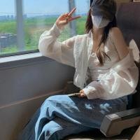 ราคา Lune Grace W240 เสื้อเชิ้ดแขนยาวตัวสั้น คลุมกันแดด คอปกสไตล์เกาหลี ซีทรูบางๆ ใส่สบาย (23649921487)