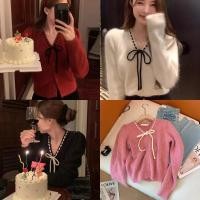 ราคา Lune Grace เสื้อคลุมไหมพรมแขนยาว คาร์ดีแกน คอวี ดีเทลดิ้นเชือกผูกโบว์ เสื้อกันหนาวแฟชั่นเกาหลี พร้อมส่งจากไทย รุ่นX024 (28761131718)