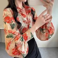 ราคา Lune Graceเสื้อเชิ้ดแขนยาวลายดอกไม้ เสื้อชีฟองแขนตุ๊กตา คอปกกระดุมหน้า แฟชั่นสไตล์เกาหลี รุ่นw315 (26403963358)