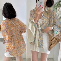 ราคา Lune Grace รุ่นW303 พร้อมส่ง เสื้อเชิ้ตแขนยาวสำหรับผู้หญิง ชีฟองลายดอก ดีเทลชายโค้ง เชิ้ตคอปกเกาหลี (24909106579)