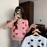 ราคา Lune Graceเสื้อยืดไหมพรมบาง คอกลมแขนสั้น ลายหัวใจ น่ารักเรียบง่าย ผ้านุ่มนิ่มใส่สบาย พร้อมส่ง รุ่น89032 (29608866450)