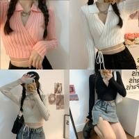 ราคา Lune Grace 51934 เสื้อครอปไหมทพรมร่องแขนยาว ผูกเอวเซ็กแบบเบาๆ พร้อมส่ง (25810600427)