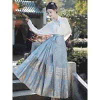 ราคา ขายร้อน F X Hanfu กระโปรงหน้าม้าสีฟ้าสไตล์จีนใหม่ชุดเพื่อนเจ้าสาวชุดเดรสใหม่2024ต้นฤดูใบไม้ผลิชุดสไตล์จีนชุดกระโปรงหน้าม้า Hanfu (29965460873)