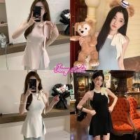 ราคา Jenny พร้อมส่ง เสื้อกล้ามไหมพรมผู้หญิง คอกลมแขนกุดทรงยาว แต่งโบว์ช่วงไหล่ รัดรูปดูดี ดีเทลสายผูกโบว์น่ารักเกาหลีๆ (29755791639)