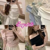 ราคา Jenny พร้อมส่ง เสื้อปาดไหล่เซ็กซี่ผู้หญิง สีพื้น ผีเสื้อ ผ้าไหมพรม น่ารัก เซ็กซี่ ชุดไปทะเล ทรงเข้ารูป สาวอวบใส่ได้ (28204843310)