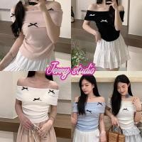 ราคา Jenny พร้อมส่ง เสื้อปาดไหล่เซ็กซี่ผู้หญิง แต่งโบว์ สีพื้น ผ้าไหมพรม น่ารัก เซ็กซี่ ทรงเข้ารูป สาวอวบใส่ได้ ชุดไปทะเล (28054613816)