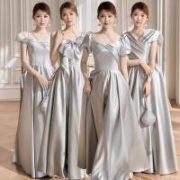 ราคา ชุดเพื่อนเจ้าสาวสีเทาซาตินชุดราตรี Little Sisterhood Lady LF244 (25737806599)