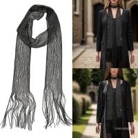 ราคา Loner Fringed คอผ้าพันคอ Elegant คอผ้าพันคอสําหรับชุดราตรี Travel Neckwear ผ้าพันคอคอโบนผ้าพันคอผอมสําหรับต่างๆ (26369530264)