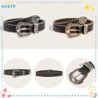 ราคา Susth เข็มขัดหัวเข็ม อเนกประสงค์พร้อมเข็มขัดหนัง PU หัวเข็มขัดแกะสลักโลหะ เข็มขัดคาวบอยตะวันตกย้อนยุคหรูหราแบบสบาย ๆ (29223458374)