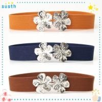 ราคา เข็มขัดยืด ของพวกเขา ตกแต่งเสื้อผ้าสายรัดเอวลําลอง ประณีตด้วยเงินโลหะผสมดอกไม้หัวเข็มขัดสีทึบเข็มขัดเอวผู้หญิง (28507392919)