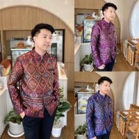 ราคา เสื้อเชิ้ตคอจีนผ้าไทย ใส่ทำงานผู้ชาย แขนยาวทรงสวยใส่สบาย ผ้าทออัดกาวทั้งตัว ใส่แล้วดูดีมาก (26755566051)