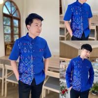 ราคา เสื้อเชิ้ตผ้าไทยผู้ชาย สีน้ำเงินครึ่งตัว ทรงพระราชทาน เสื้อเชิ้ตคอจีน ทรงสวย ชุดใส่ทำงานผู้ชาย ชุดใส่ออกงานผู้ชาย (29173684773)